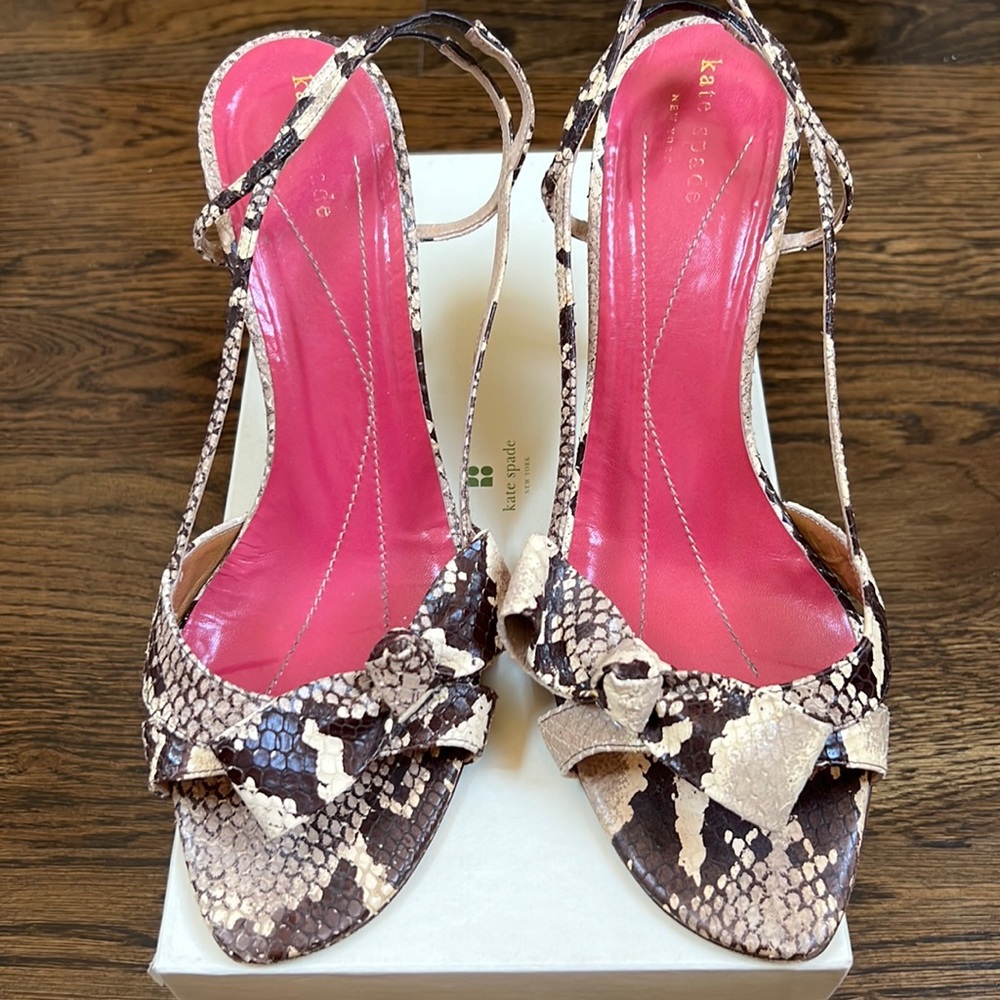 Kate Spade Lizard Skin Slingback Heels Size 8.5
